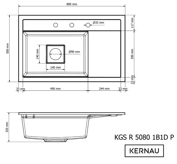 KGS R 5080 1B1D P Deep Black