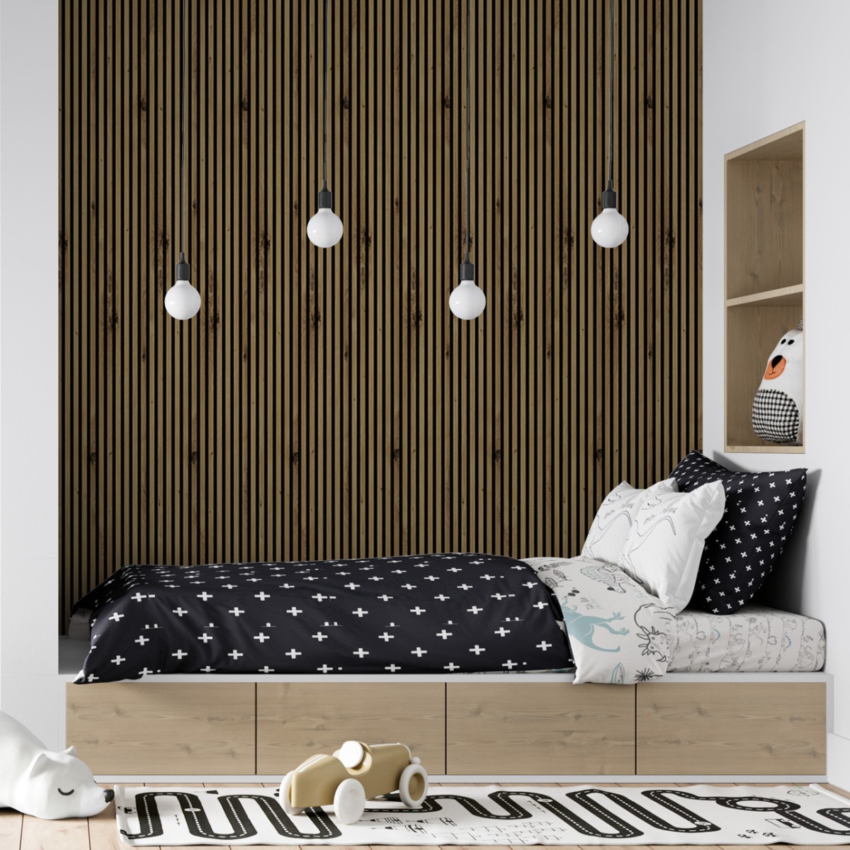 Nástěnné lamely STANDARD - dub tmavý [30x40]
